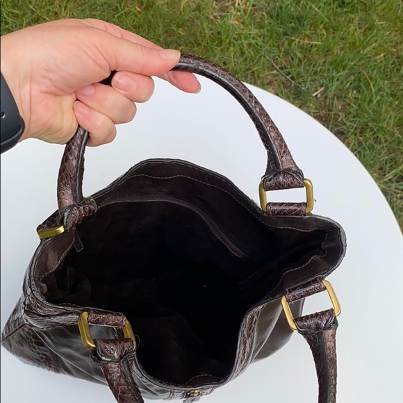 Luca Luca suede bag with water snake trim - Picture 5 of 5